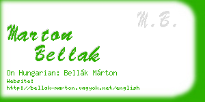 marton bellak business card